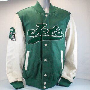 New York Jets Vintage Varsity Bomber Wool Jacket Embroidered Logo Adult Small